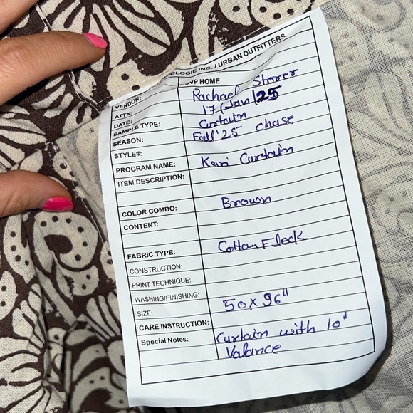 Anthropologie Kari Printed Cotton Floral Curtain one panel - Picture 12 of 12